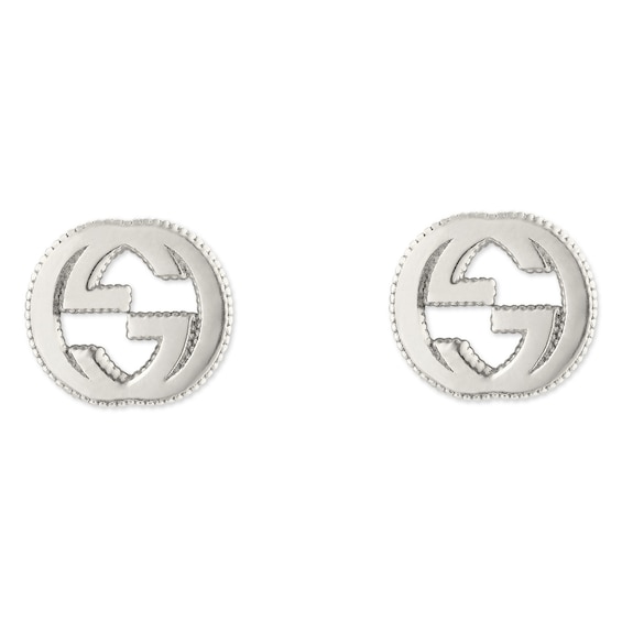 Gucci Interlocking Sterling Silver Interlocking GG Motif Stu