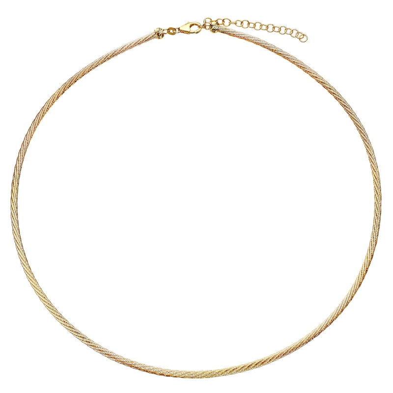 9ct Yellow Gold Adjustable 18+2 Inch Twisted Necklace