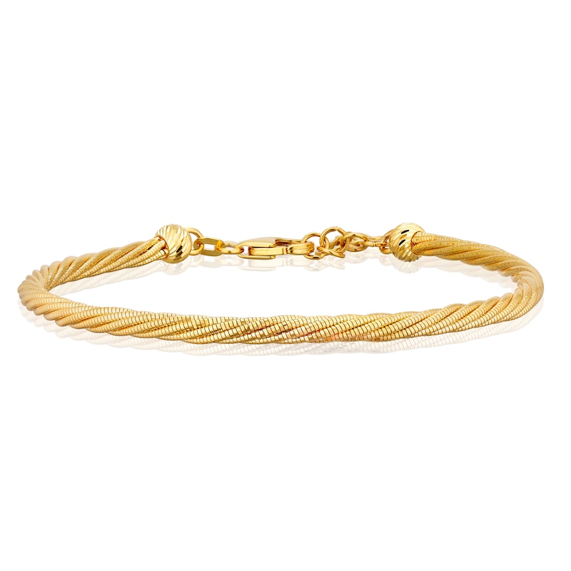 9ct Yellow Gold Adjustable 7.5 Inch Twisted Bracelet