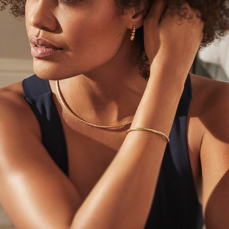 9ct Yellow Gold Adjustable 7.5'' Twisted Bracelet