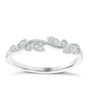 Thumbnail Image 1 of 9ct White Gold Vintage Leaf Diamond Ring