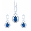 Thumbnail Image 0 of 9ct White Gold Sapphire & Diamond Earring & Pendant Set