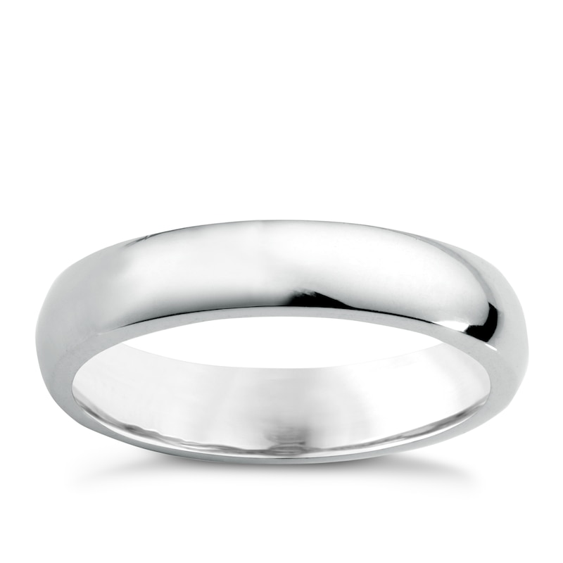 18ct White Gold 4mm Super Heavyweight Court Ring