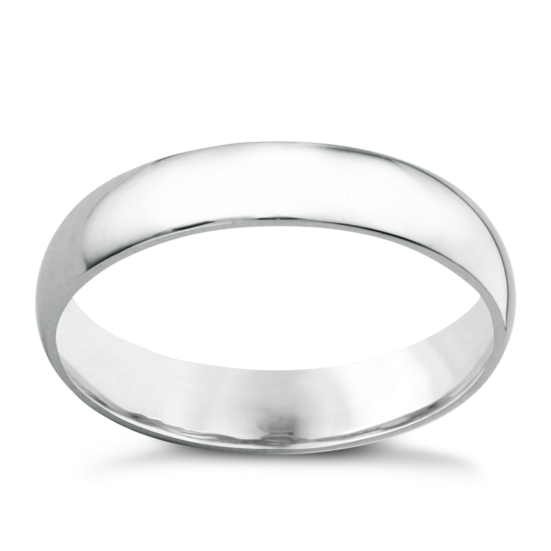 18ct White Gold 4mm Extra Heavyweight Court Ring