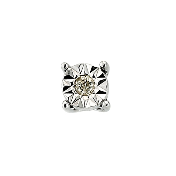 Mens 9ct White Gold Diamond Stud Earring
