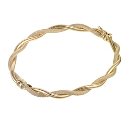 9ct Gold Matt And Polished Twist Bracelet