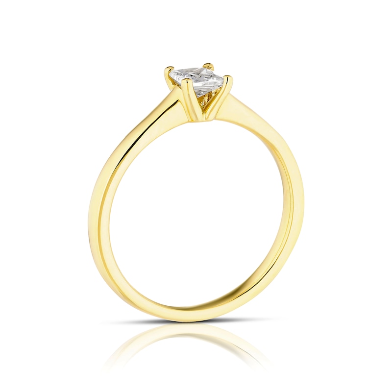 18ct Yellow 0.50ct Diamond Princess Cut Solitaire Ring
