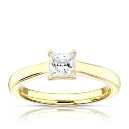 18ct Yellow Gold 0.75ct Diamond Princess Cut Solitaire Ring