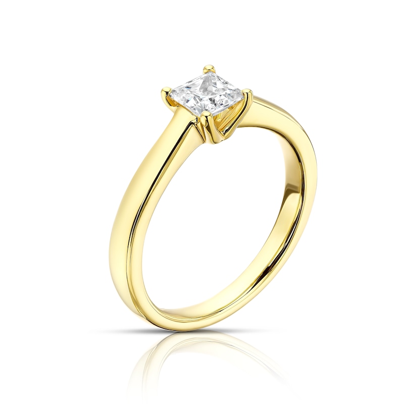 Main Image 2 of 18ct Yellow Gold 0.75ct Diamond Princess Cut Solitaire Ring