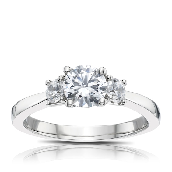 Engagement Ring Platinum Graduated Trilogy 1ct Diamond Ring