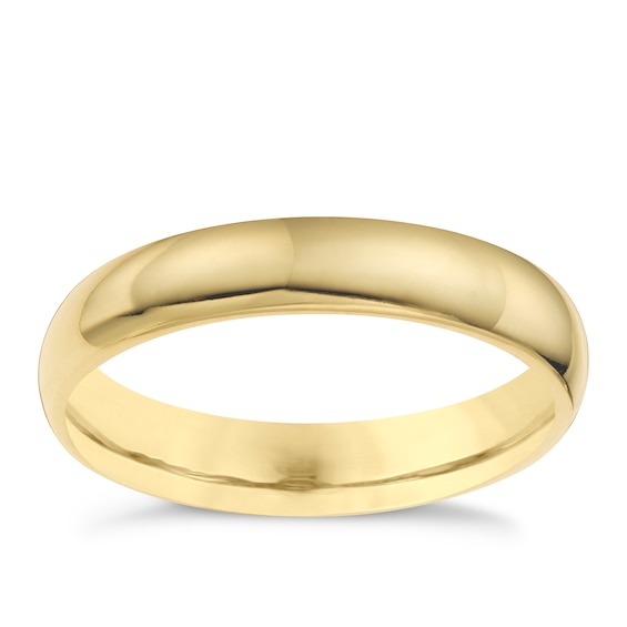 9ct Yellow Gold 4mm Super Heavyweight Court Ring