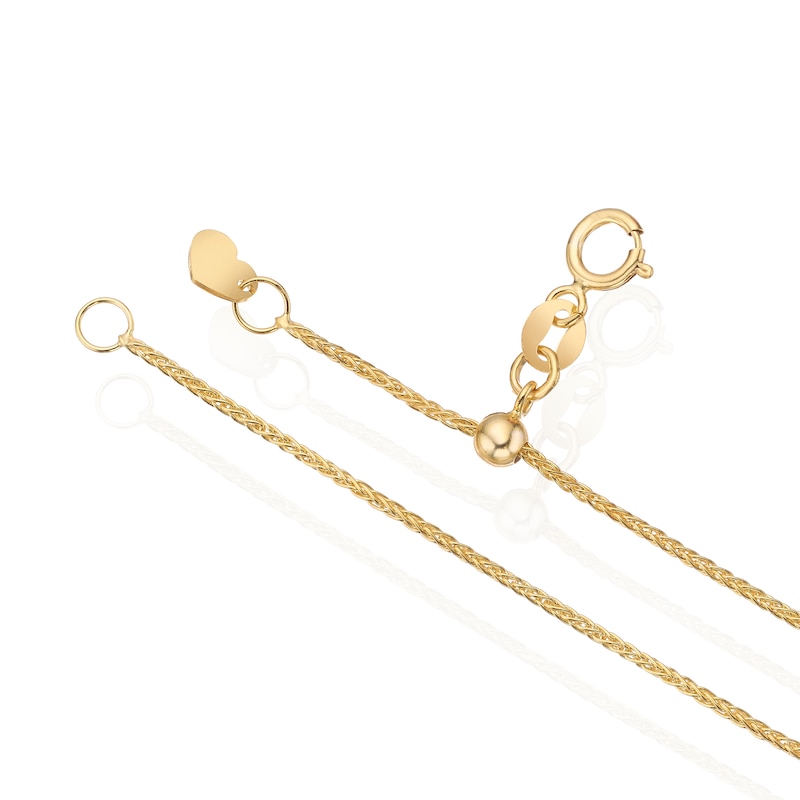 9ct Yellow Gold 20 Inch Adjustable Dainty Spiga Chain