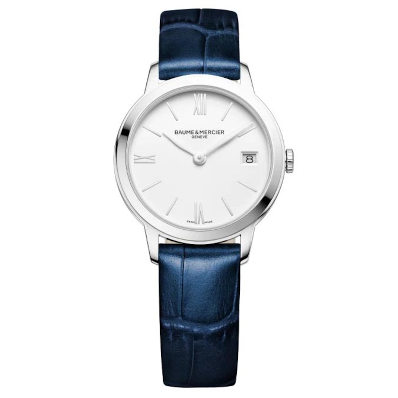 Baume & Mercier Classima Ladies' White Dial Blue Leather Strap Watch