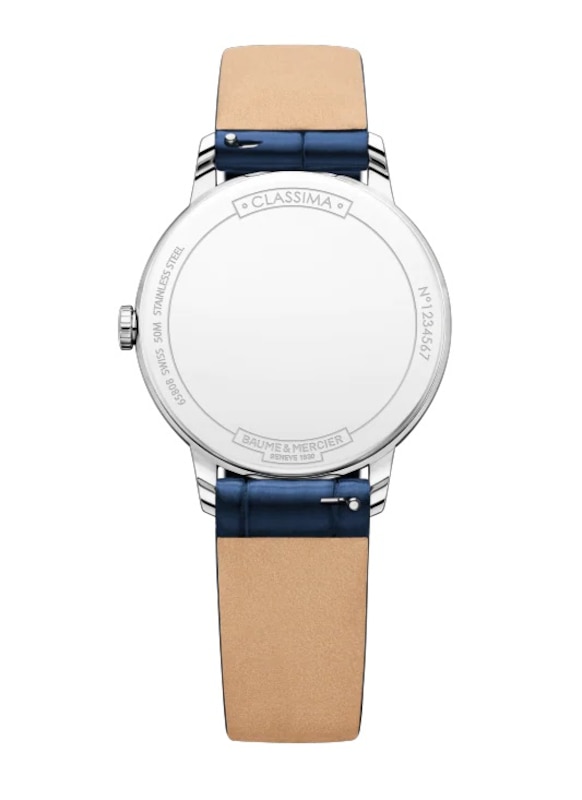 Baume & Mercier Classima Ladies' White Dial Blue Leather Strap Watch