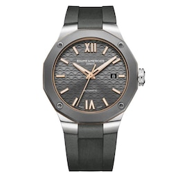 Baume & Mercier Riviera Men's Grey Rubber Strap Watch