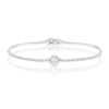 Thumbnail Image 0 of Sterling Silver 7 Inch Cubic Zirconia Halo Tennis Bracelet