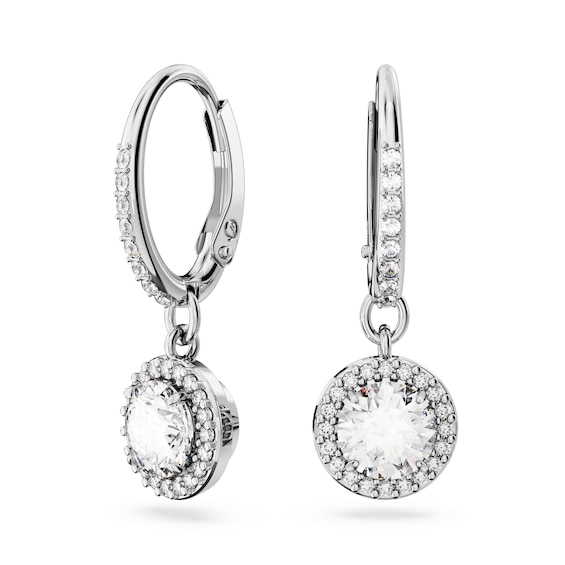 Swarovski Constella Rhodium Plated Drop Earrings