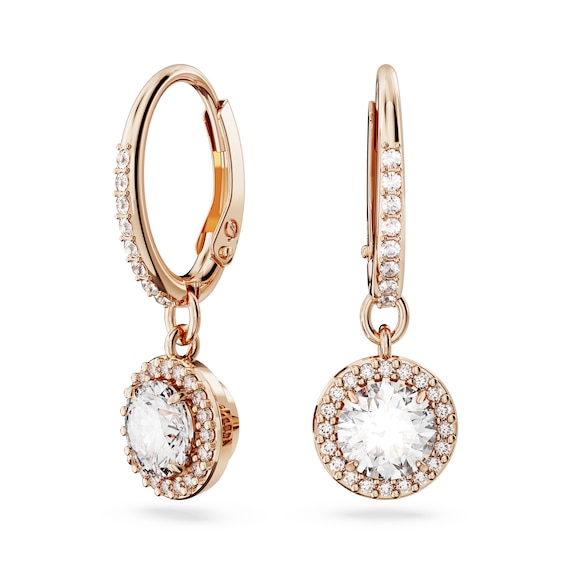 Swarovski Constella Rose Gold Tone Drop Earrings