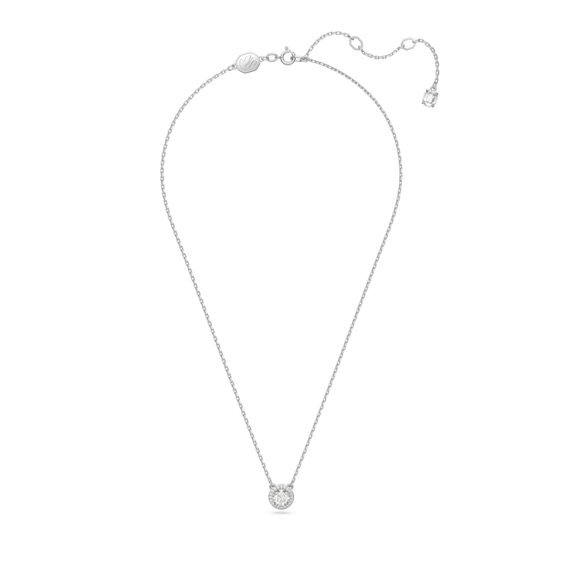 Swarovski Constella Rhodium Plated Halo Pendant Necklace