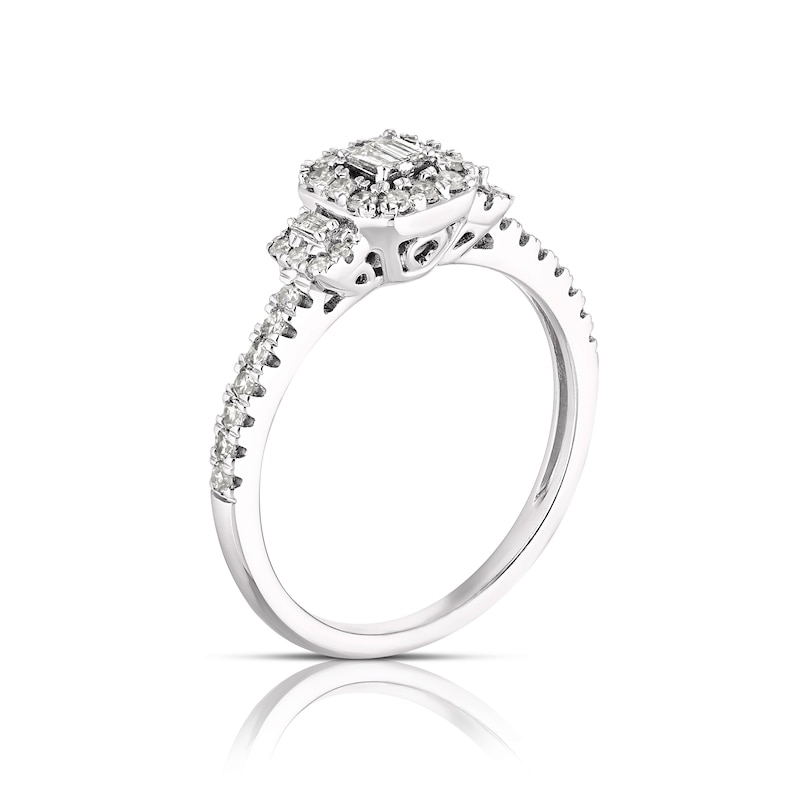 Main Image 2 of Engagement Ring 9ct White Gold 0.33ct Diamond Total Cluster Ring