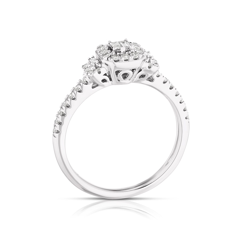 Main Image 3 of Engagement Ring 9ct White Gold 0.33ct Diamond Total Cluster Ring