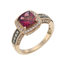 Le Vian 14ct Rose Gold Rhodolite & 0.29ct Diamond Ring