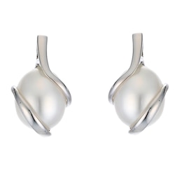 9ct White Gold Cultured Freshwater Pearl Earrings