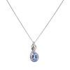 Thumbnail Image 0 of 9ct White Gold Blue Topaz Diamond Drop Pendant