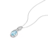 Thumbnail Image 1 of 9ct White Gold Blue Topaz Diamond Drop Pendant