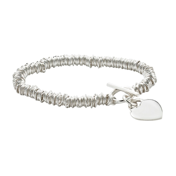 Sterling Silver 7.5 Candy Heart Charm Bracelet
