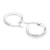 Thumbnail Image 1 of 9ct White Gold & Cubic Zirconia Channel Hoop Earrings