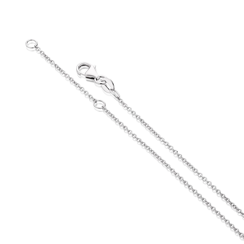 9ct White Gold Cubic Zirconia Linked Heart Necklet