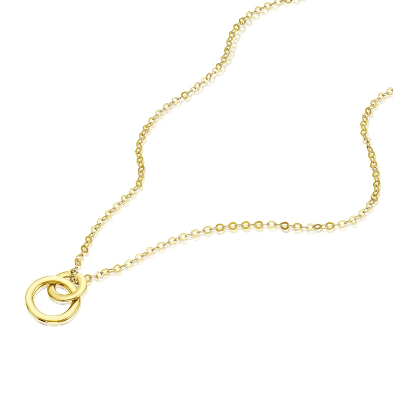 9ct Yellow Gold Double Circle Pendant | Ernest Jones