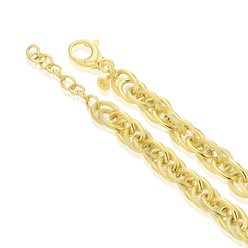 Sterling Silver & 18ct Gold Plated Vermeil Chunky Textured Link Chain Necklace