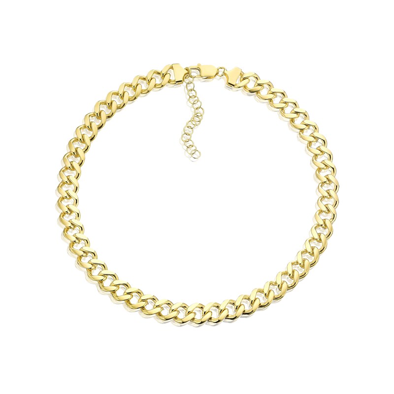 Sterling Silver & 18ct Gold Plated Vermeil Chunky Curb Chain Necklace ...