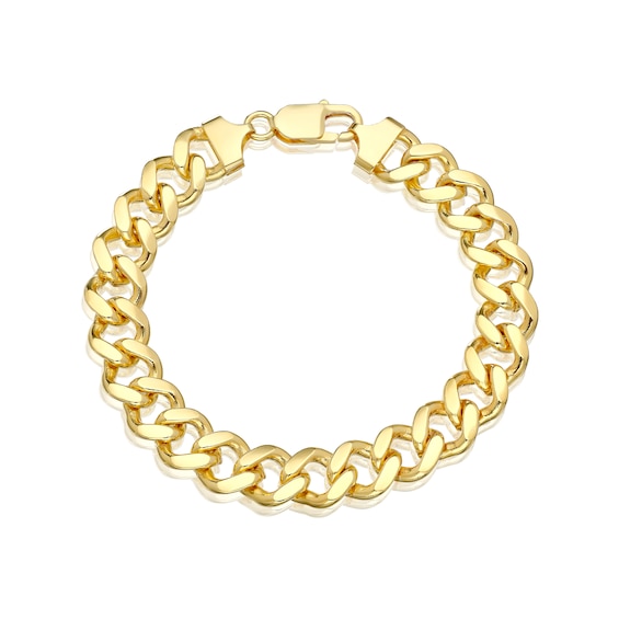 Sterling Silver & 18ct Gold Plated Vermeil Chunky Curb Chain Bracelet