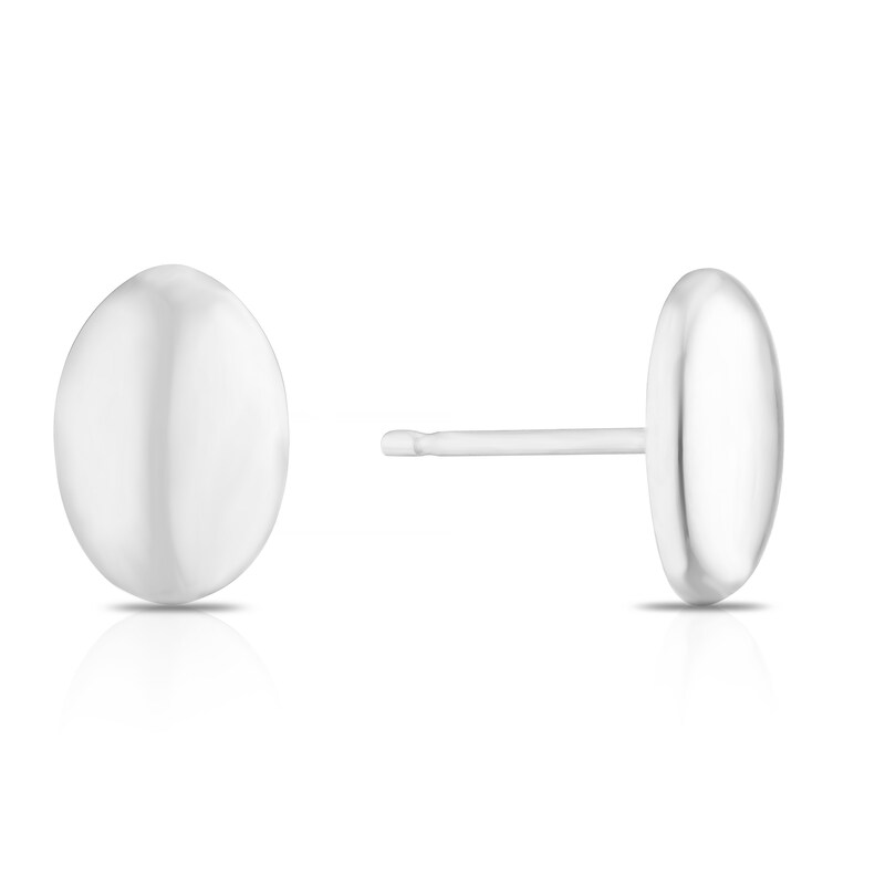 Sterling Silver Oval Stud Earrings