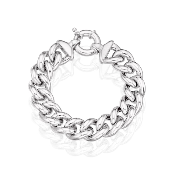 Sterling Silver Large Curb Chain Bracelet