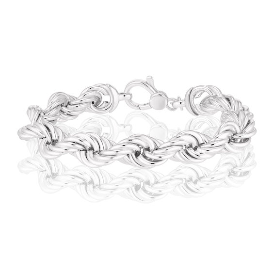 Sterling Silver Large Rope Chain Bracelet