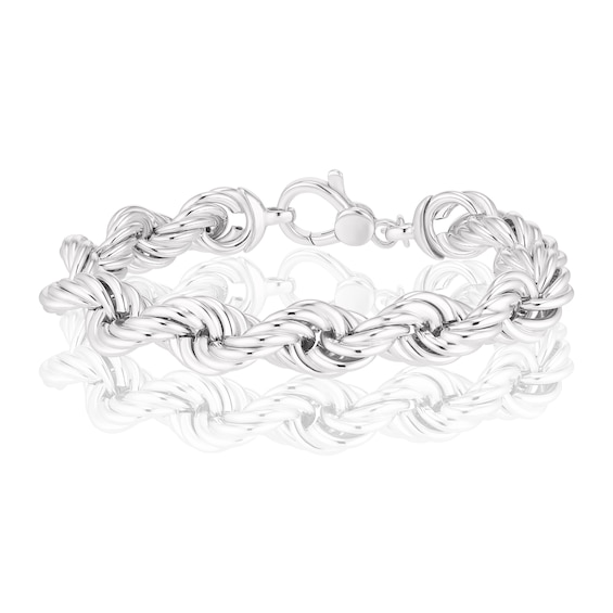 Sterling Silver 7 Large Rope Chain Bracelet