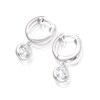 Thumbnail Image 1 of Sterling Silver Cubic Zirconia Bezel Set Drop Huggies
