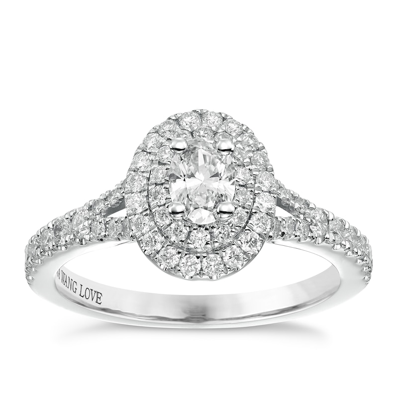 Vera Wang Platinum 0.75ct Total Diamond Double Halo Ring