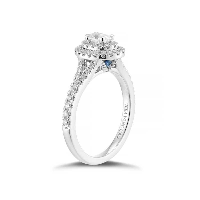 Vera Wang Platinum 0.75ct Total Diamond Double Halo Ring