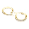 Thumbnail Image 1 of 9ct Yellow Gold Cubic Zirconia Channel Set Hoop Earrings