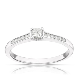 9ct White Gold 0.25ct Diamond Total Solitaire Ring