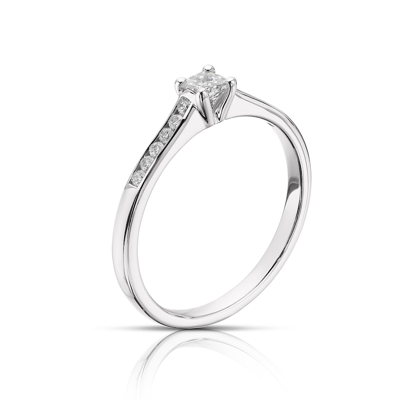 Main Image 2 of 9ct White Gold 0.25ct Diamond Total Solitaire Ring