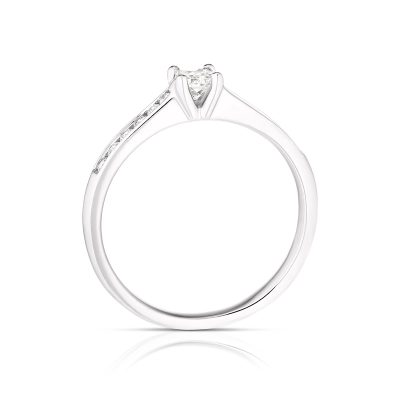 Main Image 3 of Engagement Ring 9ct White Gold 0.33ct Diamond Total Princess Solitaire Ring