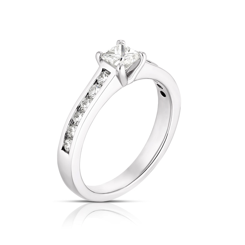 Main Image 2 of Platinum 0.75ct Total Diamond Princess Cut Solitaire Ring
