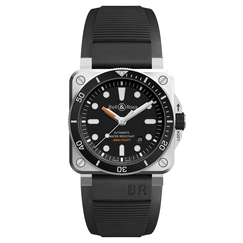 Bell & Ross BR-03-92 Men's Stainless Steel Black Strap Watch