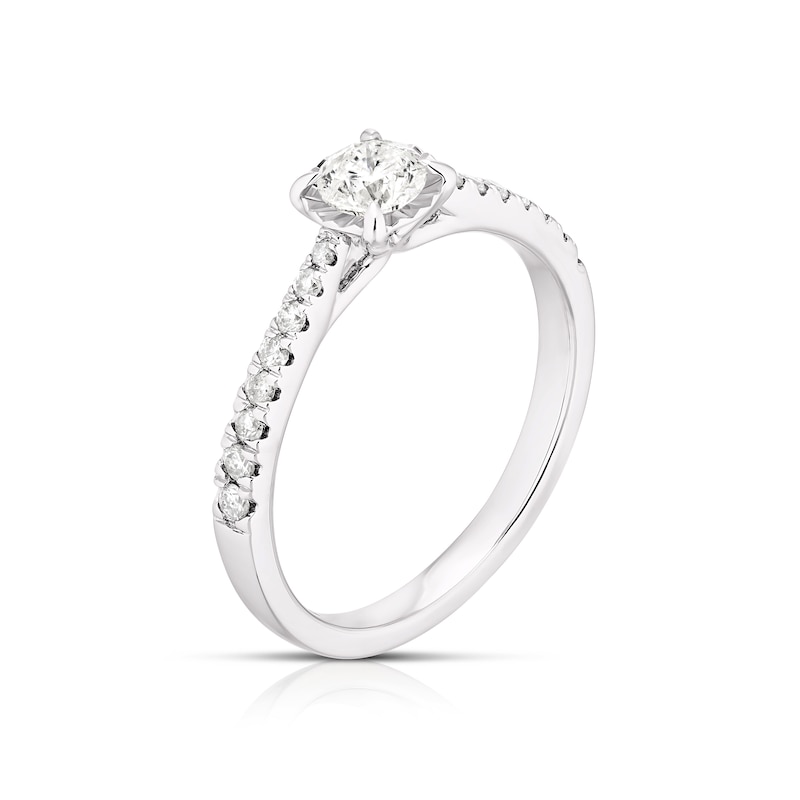 9ct White Gold 0.50ct Illusion Set Solitaire Ring